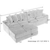 NicBex Couches for Living Room 111.4" Corduroy Sofa Lounge with Cup Holders and Lockers on the Armrests and a Reversible Chaise - 3 of 4