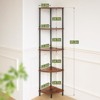 Aoibox Corner Shelf Stand 5-Tier 65 Inch Tall Narrow Bookshelf Rustic Display Storage Unit for Bedroom Living Room Office - 2 of 4