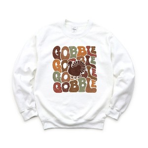 Simply Sage Market Women's Graphic Sweatshirt Gobble Turkey - 1 of 3