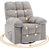 Rocking Recliner Chair with Vibration Massage and Heat, 360° Swivel Oversized Recliner Sofa with Side Pocket, Perfect for Living Room,Bedroom,Nursery - 2 of 4