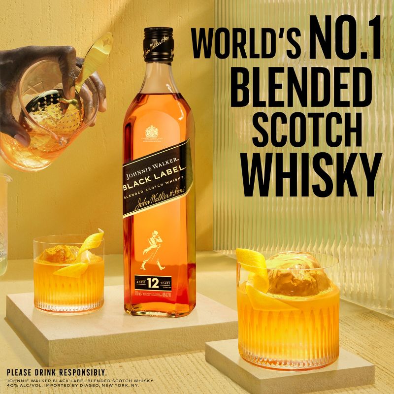Johnnie Walker Black Label Scotch Whisky - 750ml Bottle, 5 of 12