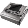 Moose Supply 10 Mil Heavy Duty Waterproof Poly Tarp Cover, Silver - 2 of 4