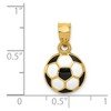 Black Bow Jewelry 14k Yellow Gold & Enamel Domed Black & White Soccer Ball Pendant, 12mm - 3 of 4