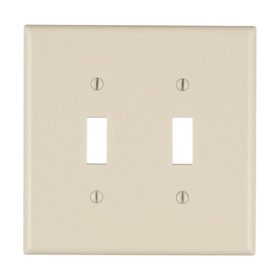 Leviton Light Almond 2 gang Thermoset Plastic Toggle Wall Plate 1 pk