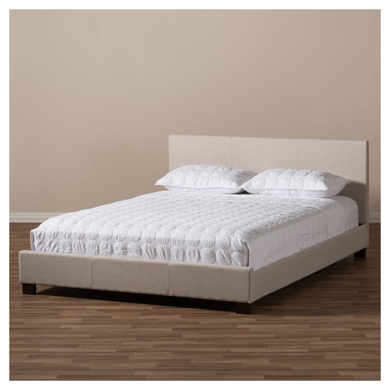 Elizabeth Modern And Contemporary Fabric Upholstered Panel Stitched Platform Bed - Baxton Studio, 6 of 8