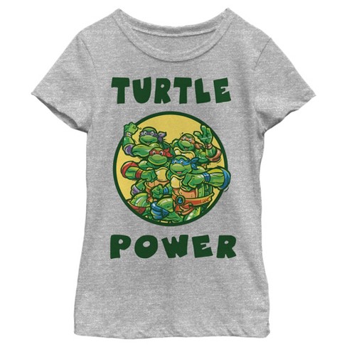 Girl's Teenage Mutant Ninja Turtles Turtle Power Circle T-Shirt - Athletic  Heather - Large