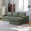 99-Inch Beige L-Shaped Modern Upholstered Sectional Sofa with Three pillows, Corduroy Sectional Sofa for Living Room and Bedroom - 3 of 4