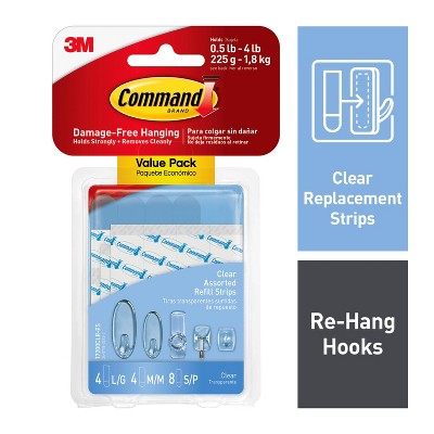 Command Medium Refill Adhesive Strips for Wall Hooks, Damage Free