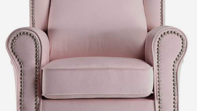 Tamaki 35&#34; Accent Chairs Pink Fabric - Acme Furniture, 2 of 11, play video