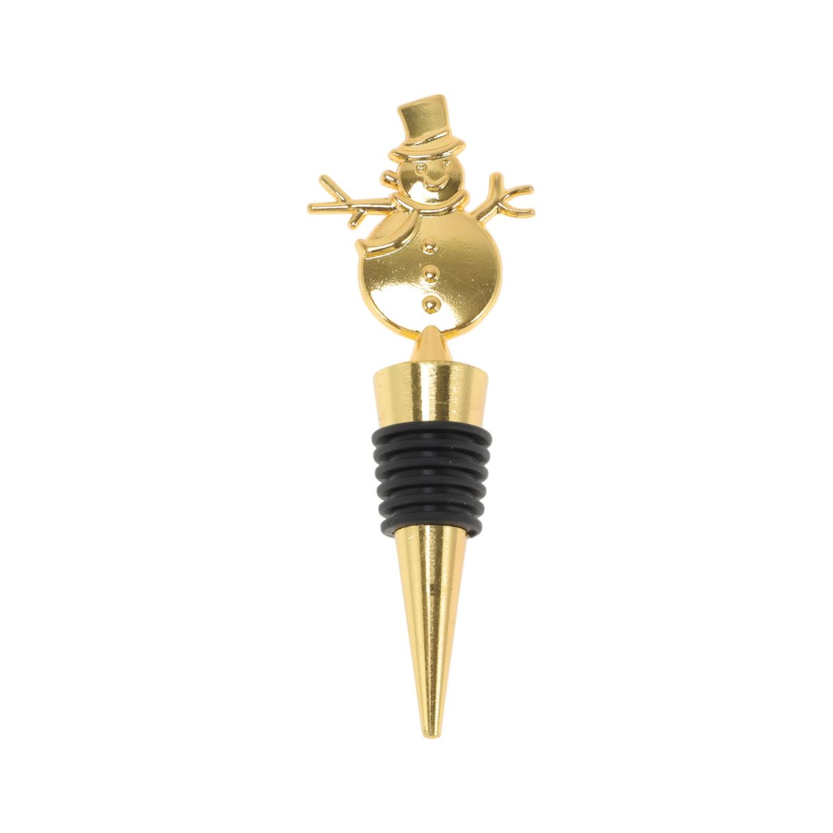 Unique Bargains Christmas Snowman Bottle Stopper Zinc Alloy Aluminum Alloy TPR 4.49"x1.38"x0.79" 1 Pc
