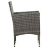 vidaXL Rattan Chair Set of 2 Grey Poly Rattan, Steel Frame Medium - 4 of 4