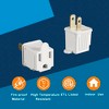 Itopfox 3-Prong to 2-Prong Outlet Adapter, Grounding Converter Plug for Travel & Business, 15A/125V, White, 4-Pack - 3 of 4