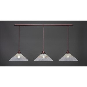 Toltec Lighting Stem 3 - Light Chandelier in  Bronze with 16" Gold Ice Shade - 1 of 1
