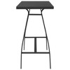 vidaXL Garden Bar Table Black and Dark Grey Tempered Glass Medium - 3 of 4