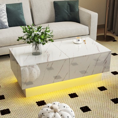 Extendable Coffee Table with Sliding Top & Hidden Storage Compartment,39"-57" Center Table for Living Room-Baofuwish