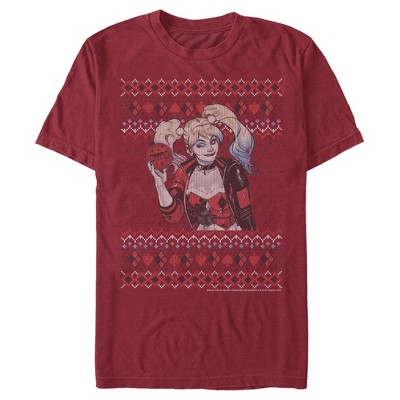 Men's Batman Ugly Christmas Harley Quinn T-shirt - Cardinal - 3x Large ...