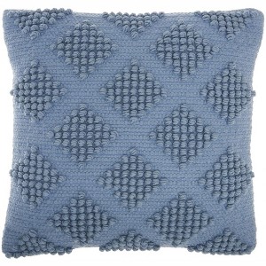 HomeRoots Soft Blue Textured Diamonds Throw Pillow - 1 of 4