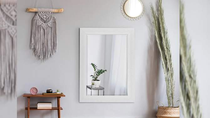 31.5&#34; x 43.5&#34; Textured Wash Plank Frame Mirror White - Head West, 2 of 6, play video