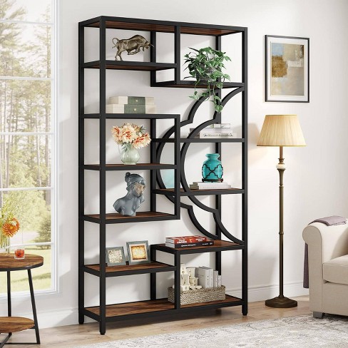 LITTLE TREE 74.8 11 Shelf Etagere Bookcase Brown