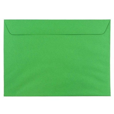 JAM Paper 9 x 12 Booklet Envelopes Green Recycled 100/Pack (154124c)