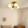 PAKOKULA 21.7 in.4-Light Gold Industrial Semi-Flush Mount Ceiling Light with Opal Glass Shades, Modern Dimmable Fixture for Kitchen Island - 2 of 4