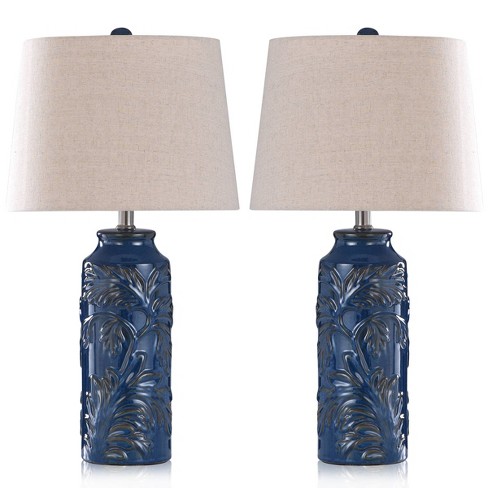 Navy and best sale white table lamp