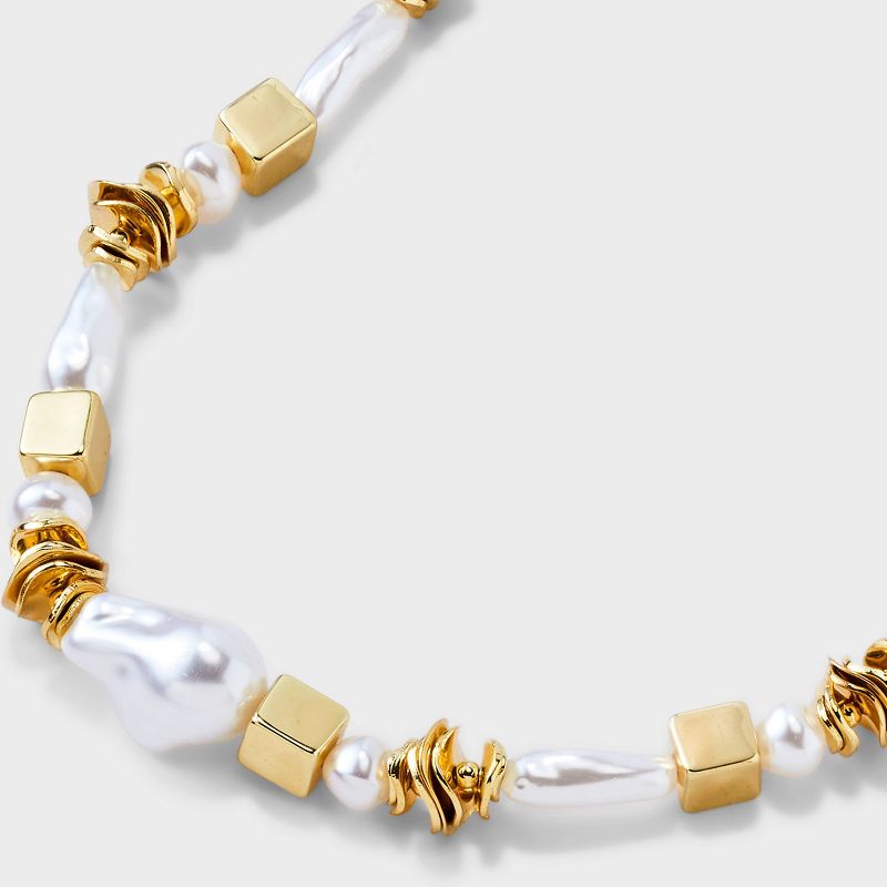SUGARFIX by BaubleBar Pearl Mixed Bead Necklace - Gold, 4 of 5