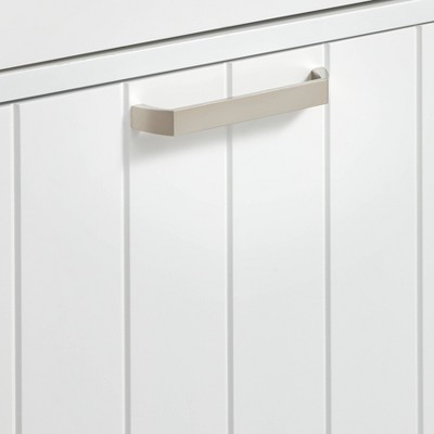 White MDF Kitchen Cart with Rubberwood Top and Spice Rack