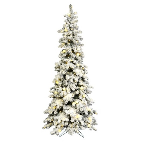 Vickerman 7' Flocked Kodiak Spruce Artificial Christmas Tree, Pure ...