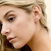 14K Gold Plated Sterling Silver Post V-Shaped Huggie Earrings - Cubic Zirconia Studded Small Hoop Earrings for Women in Rose, White and Yellow Gold - 4 of 4