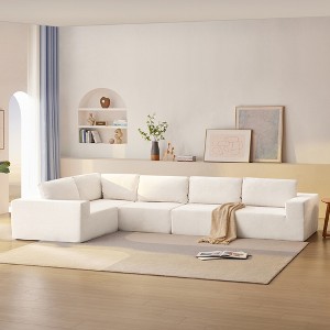 Whisen Modular L-shaped Sectional Sofa with Wide Seat, Boneless Cloud Upholstered Sofa, Free Combination - 1 of 4