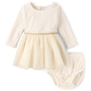 The Children's Place Baby Girls Long Sleeve Glitter Tutu Dress - 1 of 3