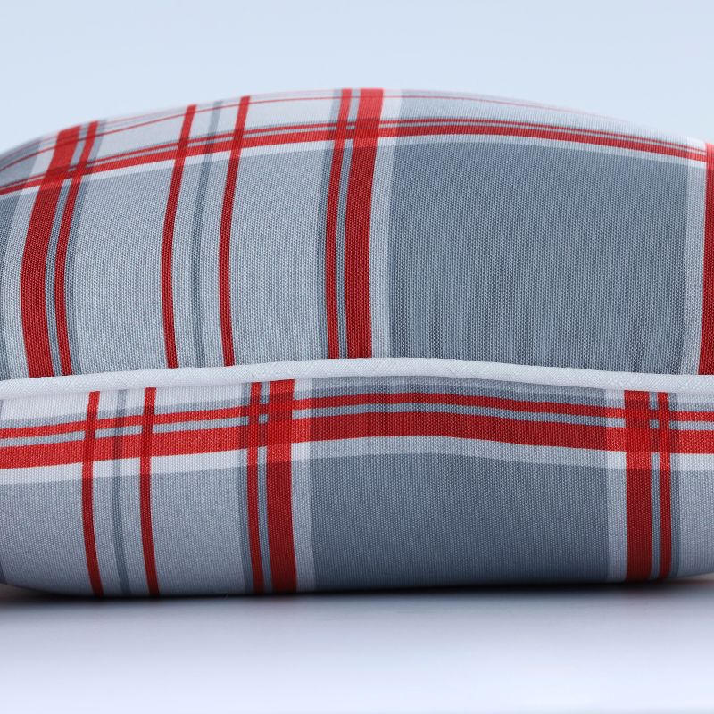 18&#34;x18&#34; Plaid Square Throw Pillow Gray/Red/White - Pillow Perfect, 3 of 8