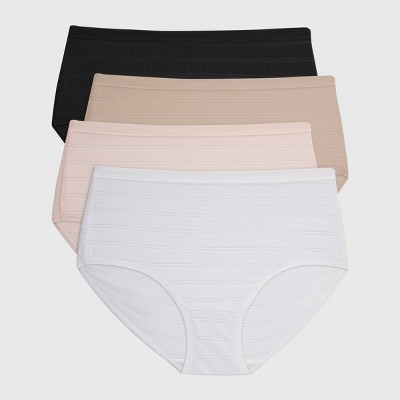 Hanes Premium Women's 4pk Breathable Ribbed Briefs - Black/beige/white Xl :  Target