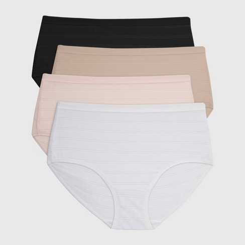Hanes Premium Women's 4pk Breathable Ribbed Briefs - Black/beige/white :  Target