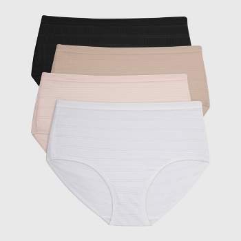Hanes Premium Women's 4pk Breathable Ribbed Briefs - Black/Beige/White