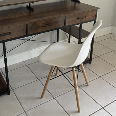 Elon series plastic discount chair with wooden legs