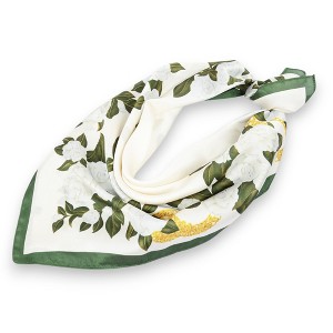Anna-Kaci Satin Square Scarf with Elegant Floral Print for Neck Hair and Handbag Accessory - 27.5IN×27.5IN - 1 of 4