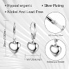 925 Sterling Silver Heart Dangle Earrings, Hypoallergenic Love Drop Earrings for Women - 3 of 4