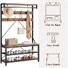 Coat Rack with Shoe Rack & Bench, Hall Tree Storage Bench with 8 Hooks, Large Coat Rack with Shoe Bench for Hallway, Living Room, Bedroom - 3 of 4