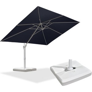 PURPLE LEAF  Patio Umbrella White Cantilever Offset Umbrella Rectangle Outdoor Umbrella with 360-degree Rotation - 1 of 4