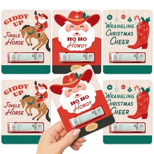 Big Dot of Happiness Christmas Cowboy - DIY Assorted Western Santa Party Cash Holder Gift - Funny Money Cards - Set of 6 - 1 of 4