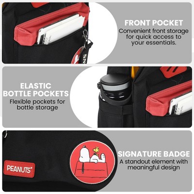 Peanuts Snoopy Line Art 16.5" Adult Black & Red Backpack — фото 5