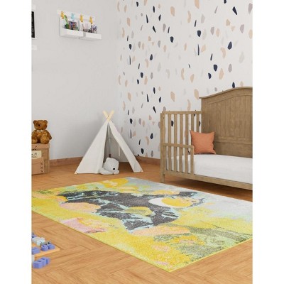 Colorful 4' x 6' Rectangular Synthetic Kids Rug
