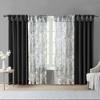 PAGED 50x84 Inch Polyester Twist Tab Lined Blackout Curtains,Faux Silk Sheen Base Face Fabric Curtain Panels for Living Room,Bedroom - 2 of 4