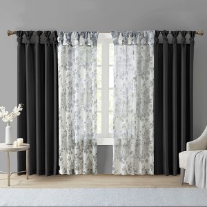 PAGED Twist Tab Lined Total Blackout Window Curtain Panel, Privacy Curtain for Bedroom & Living Room - 1 of 4