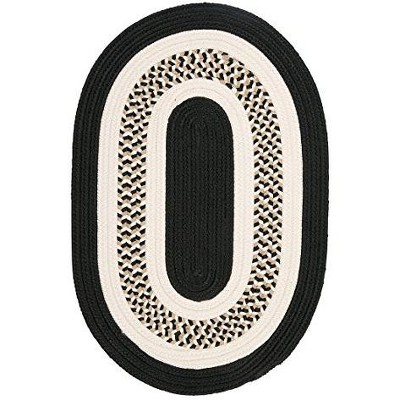 Colonial Mills Flowers Bay - Black 5 Ft x8 Ft Oval Rug Indoor/Outdoor 100% Polypropylene