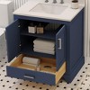 Maya Solid Wood Bathroom Vanity with Quartz Countertop - Handcrafted Luxury Vanity for Modern Homes with 3 Pre Drilled Faucet Holes - 2 of 4
