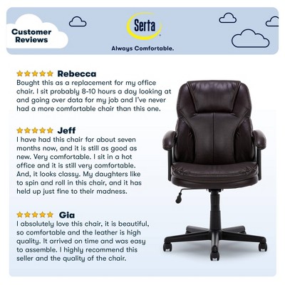 Roasted Chestnut Brown Leather Swivel Office Chair