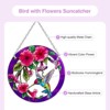 AUFURI 6 in. Purple Stained Glass Suncatchers with hook, Bird and Flowers Suncatcher for Window - 3 of 4